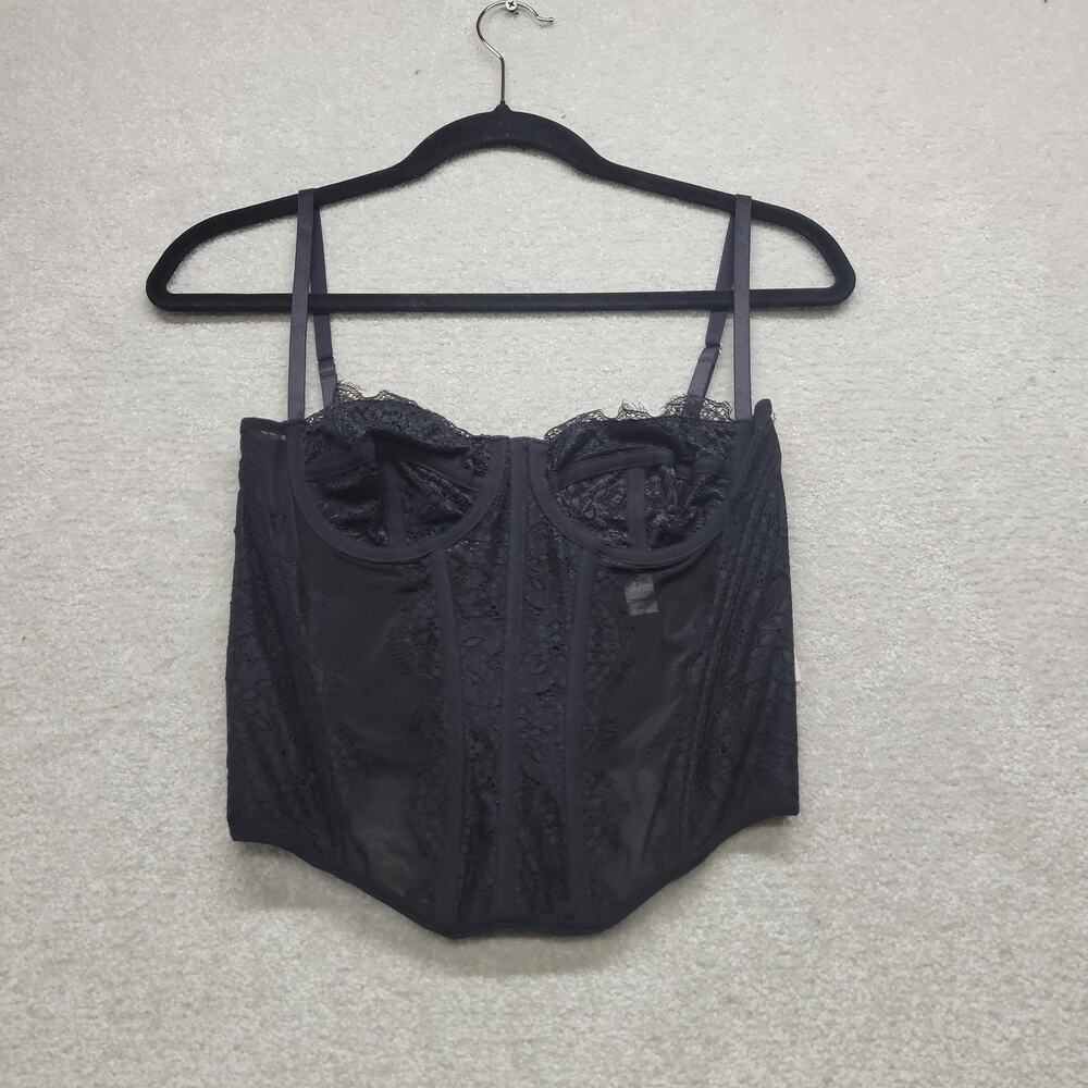 Dealmore Womens Small Black Lace Corset Bustier Top Underwire Adjustable Straps